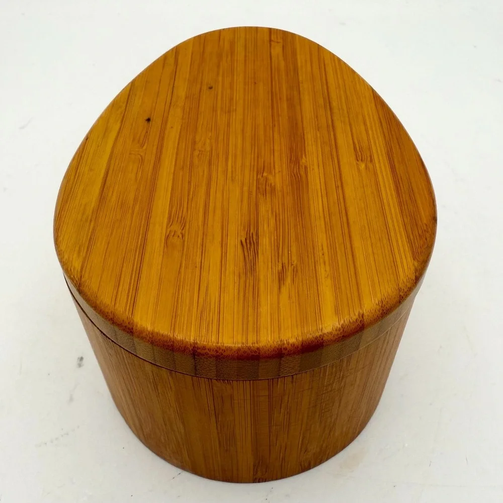 Crate & Barrel Bamboo Salt Keeper with Swivel Lid • 5